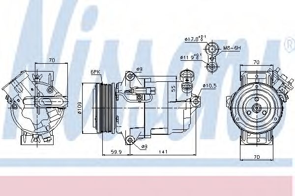 Компрессор, кондиционер - Nissens 89041