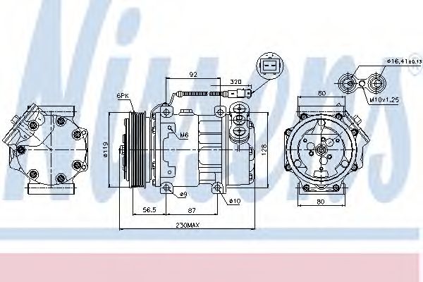 Компрессор, кондиционер - Nissens 89047