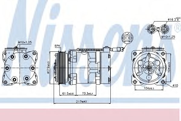 Компрессор, кондиционер - Nissens 89056