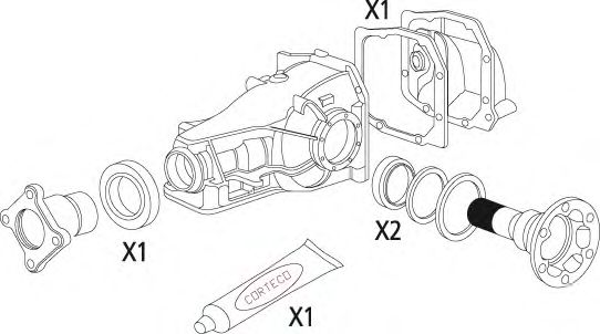 Комплект прокладок, дифференциал | зад | - Corteco 19536199