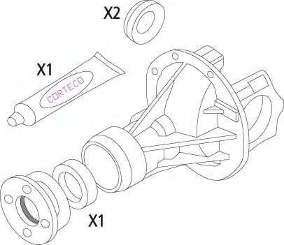 Комплект прокладок, дифференциал | перед | - Corteco 19536212