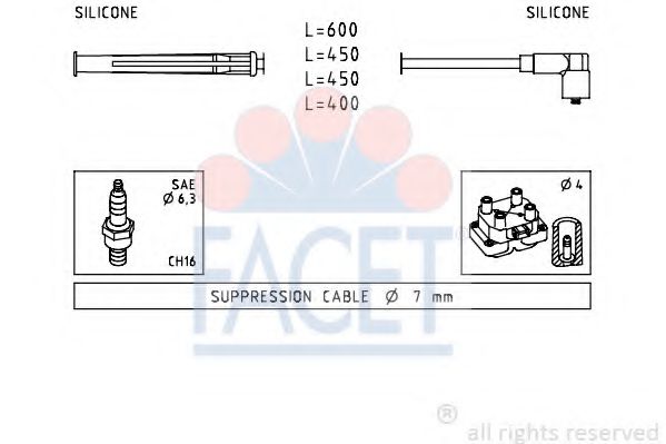 Комплект проводов зажигания - Facet 4.7230