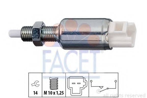 Выключатель, привод сцепления (Tempomat), Выключатель, привод сцепления (управление двигателем) - Facet 7.1258