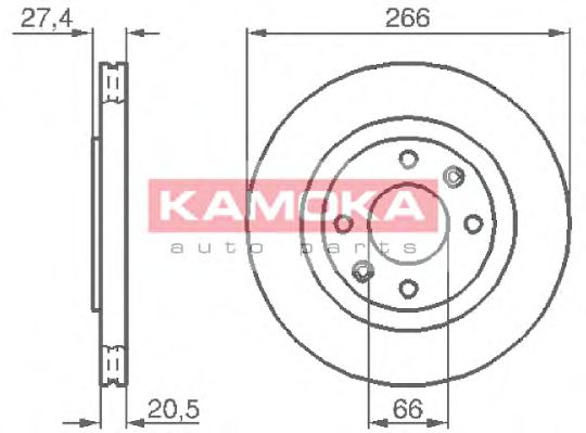 Диск тормозной | перед | - Kamoka 103384