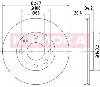 Диск тормозной - Kamoka 103428