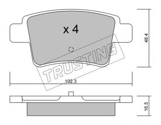 Колодки тормозные дисковые | зад | - Trusting 817.0