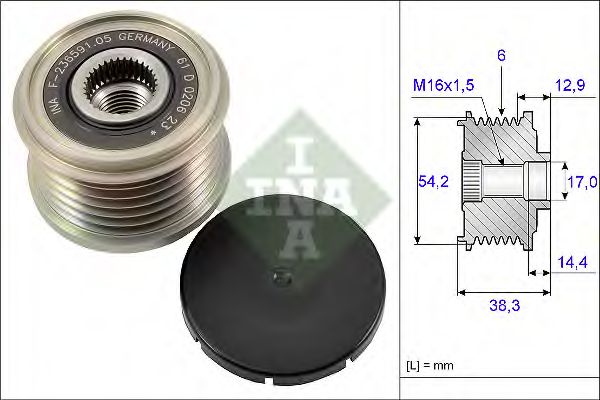 Механизм свободного хода генератора - INA 535 0194 10