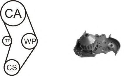 Комплект ремня ГРМ + насос водяной - Airtex WPK-157801