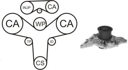 Комплект ремня ГРМ + насос водяной  - Airtex WPK-159601