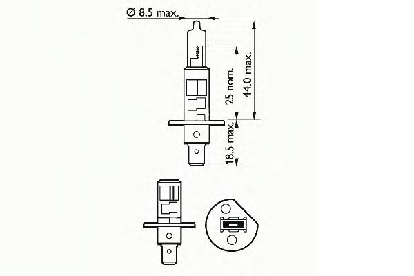 Лампа накаливания H1 12V 55W P14,5s SCT Germany                202631