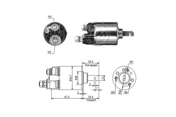 Тяговое реле, стартер - ERA ZM602