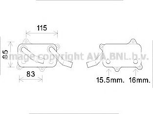 масляный радиатор, двигательное масло  - AVA MS3555