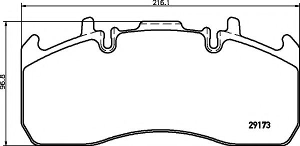 Колодки тормозные дисковые 29173 rvi/volvo 216*99,6*29 - DON CVP100K
