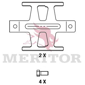 Комплект тормозных колодок, дисковый тормоз - Meritor MDP3835K