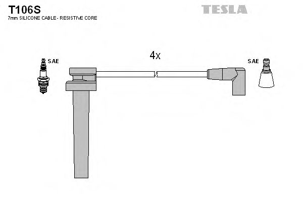 Комплект проводов зажигания - Tesla T106S