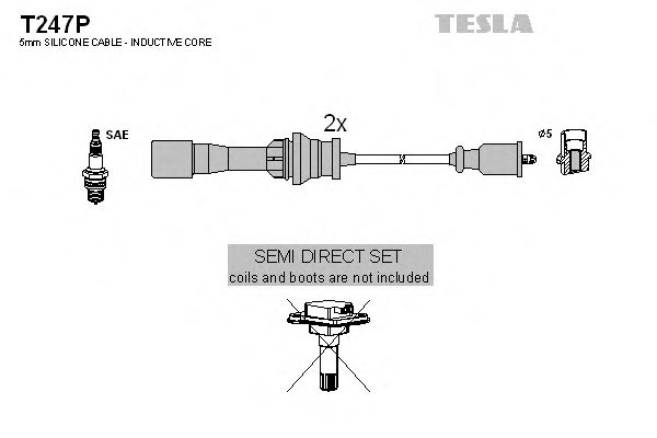 Комплект проводов зажигания - Tesla T247P