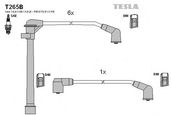 Комплект проводов зажигания - Tesla T265B