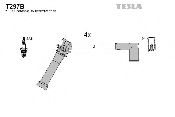 Комплект проводов зажигания - Tesla T297B