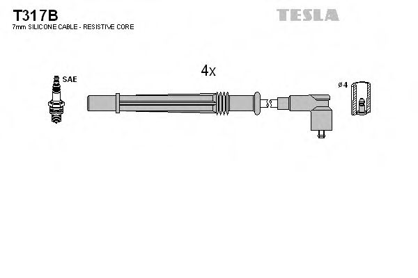 Комплект проводов зажигания - Tesla T317B