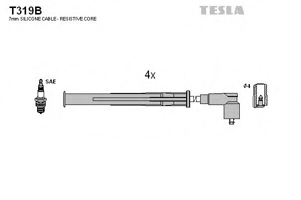 Комплект проводов зажигания - Tesla T319B