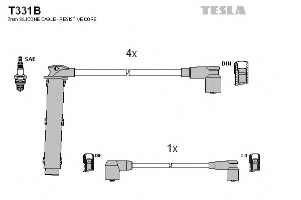 Комплект проводов зажигания - Tesla T331B