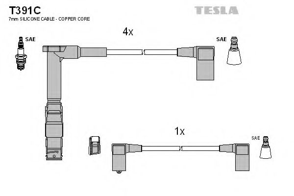 Комплект проводов зажигания - Tesla T391C