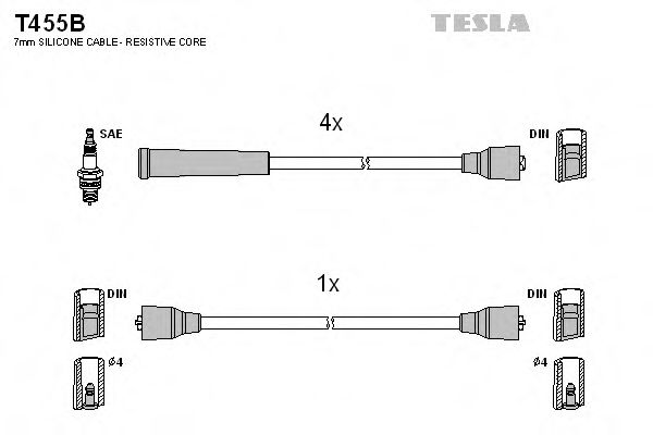 Комплект проводов зажигания - Tesla T455B