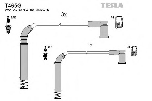 Комплект проводов зажигания - Tesla T465G