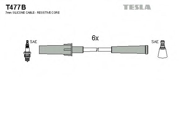 Комплект проводов высоковольтных - Tesla T477B