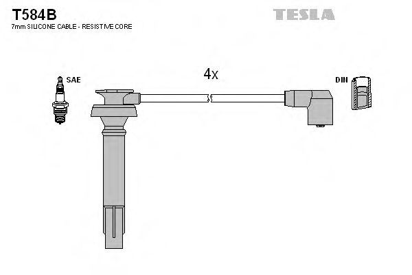 Комплект проводов зажигания - Tesla T584B
