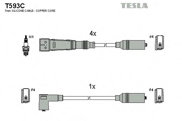 Комплект высоковольтных проводов - Tesla T593C