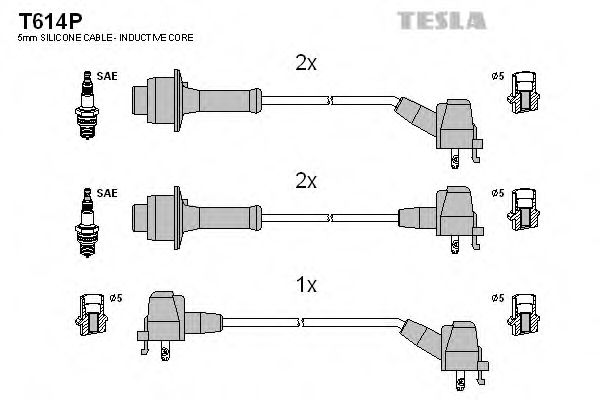 Комплект проводов зажигания - Tesla T614P