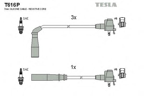 Комплект проводов зажигания - Tesla T616P