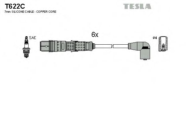 Комплект проводов зажигания - Tesla T622C
