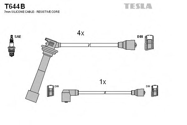 Комплект высоковольтных проводов - Tesla T644B