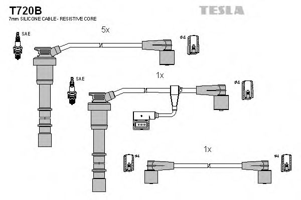 Комплект проводов зажигания - Tesla T720B