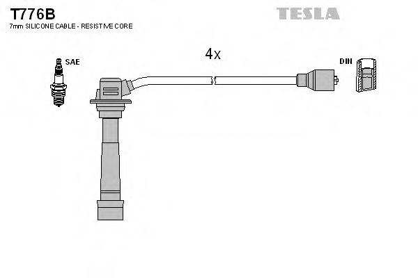 Комплект высоковольтных проводов - Tesla T776B