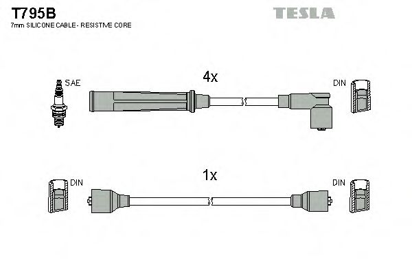 Комплект проводов зажигания - Tesla T795B