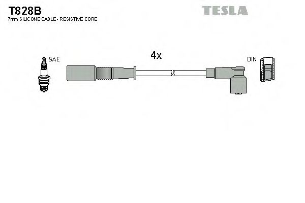 Комплект высоковольтных проводов - Tesla T828B