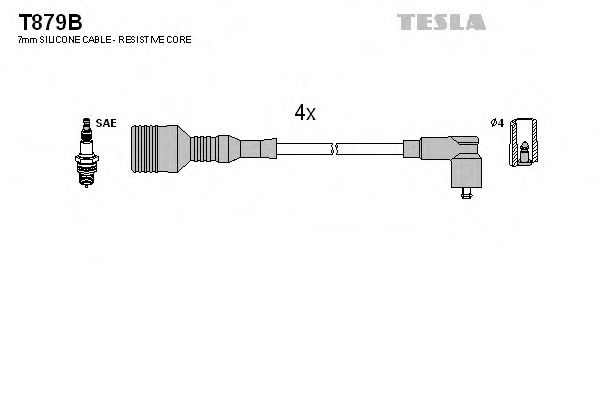 Комплект высоковольтных проводов - Tesla T879B