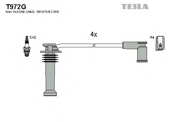 Комплект высоковольтных проводов - Tesla T972G