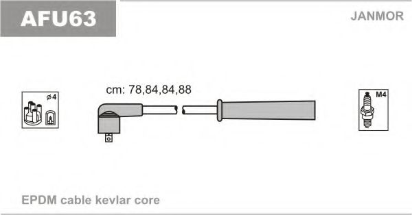 Комплект проводов зажигания - JanMor AFU63