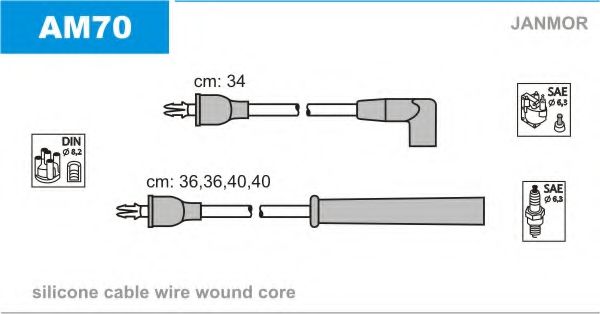 Комплект проводов зажигания - JanMor AM70