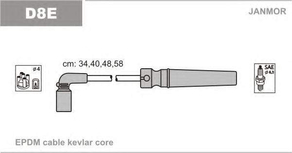 Комплект проводов зажигания - JanMor D8E