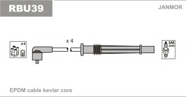 Комплект проводов зажигания - JanMor RBU39