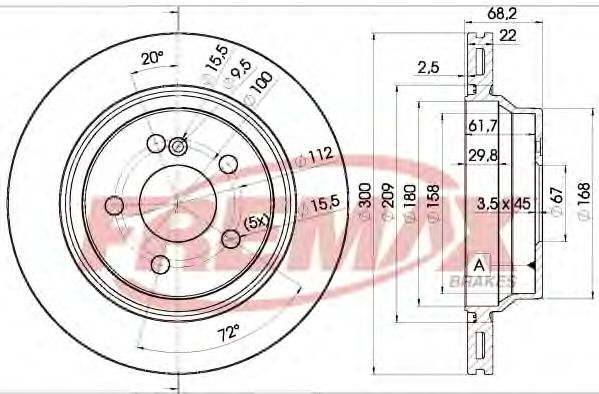 Диск тормозной | зад | - FREMAX BD-0910