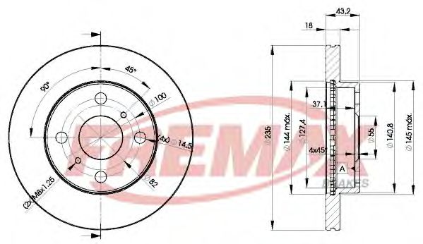 Диск тормозной | перед | - FREMAX BD-2020