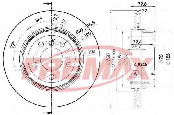 Диск тормозной | зад | - FREMAX BD-2218