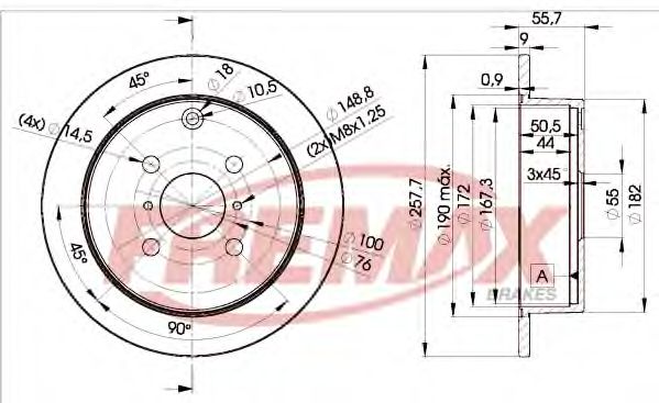 Тормозной диск | зад | - FREMAX BD-2251