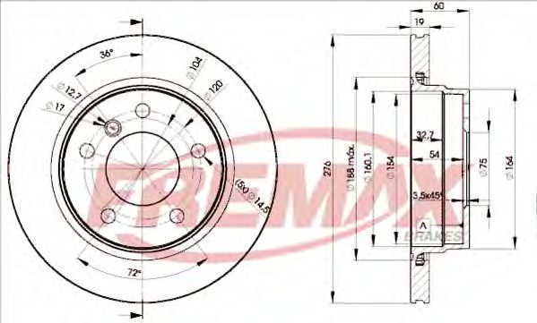 Диск тормозной | зад | - FREMAX BD-2315